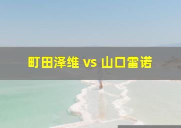 町田泽维 vs 山口雷诺